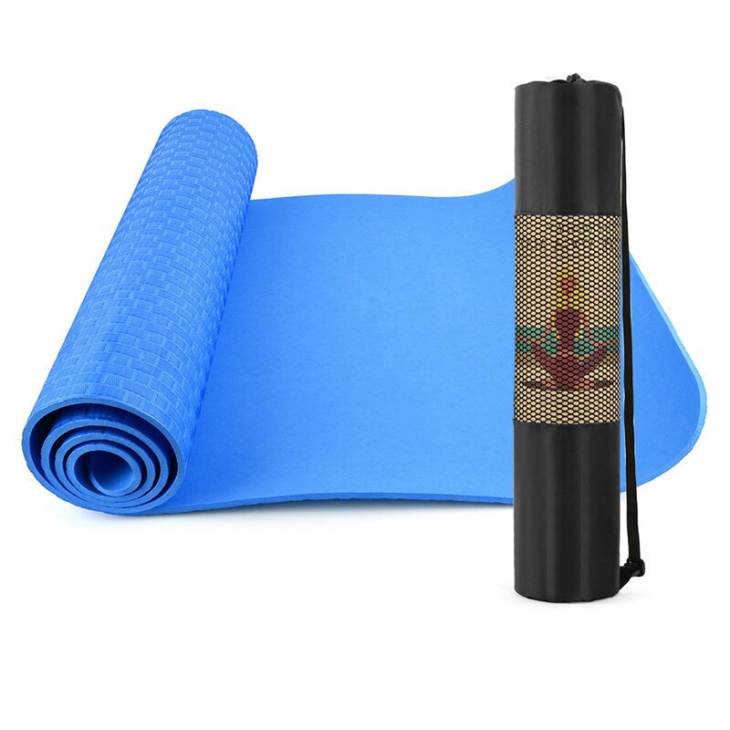 7mm eva yogamatta bärbar utomhusträningsmatta halkfri gym sport fitnessdyna för nybörjare: Blå