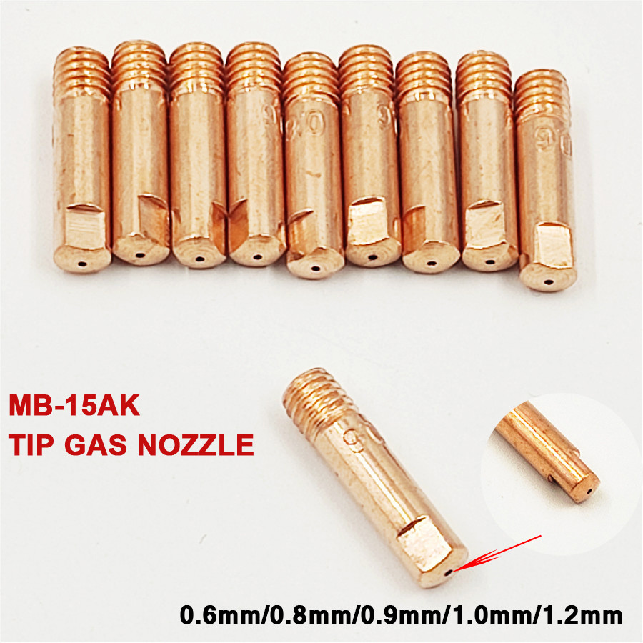 Chalumeau à souder MB-15AK Argon Arc, 0.6/0.8/0.9/1.0/1.2mm, buse gaz céramique, pointe de Contact de Style européen pour 15AK MIG MAG 13 pièces