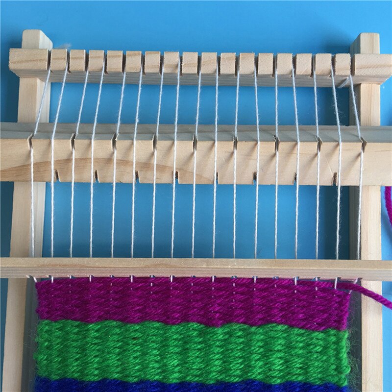 Mini Diy Traditionele Houten Weven Toy Loom Handgemaakte Breien Machine Met Accessoires Breien Weefgetouw Voor Kinderen Kinderen