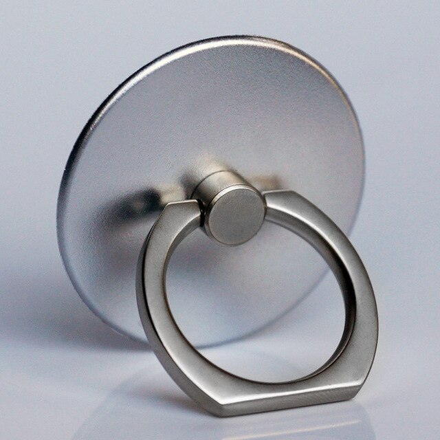 Finger Ring Mobile Phone Smartphone Stand Holder For iPhone XS Huawei Samsung cell Smart Round Phone Ring holder Car Mount Stand: Silver Round