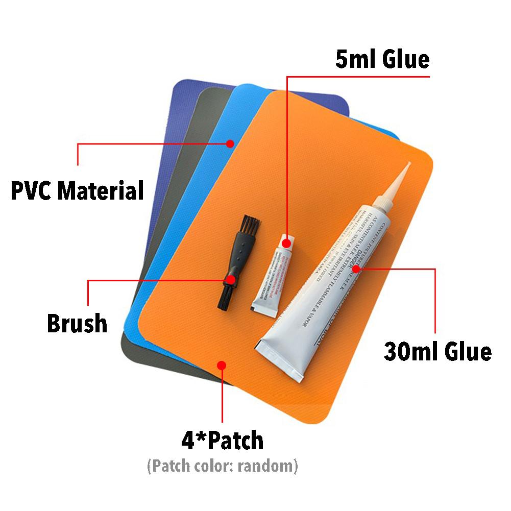 9PCS Inflatable Plastic Boat Kayak Special PVC Repair Patch Kit Waterproof Patch Glue For Swimming Ring Air Bed With Glue