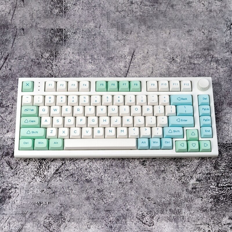 Keycaps only,133Keys Minimalist Ice Mint Keycap XDA Profile Dye-Sub Keycap for cherry Switch