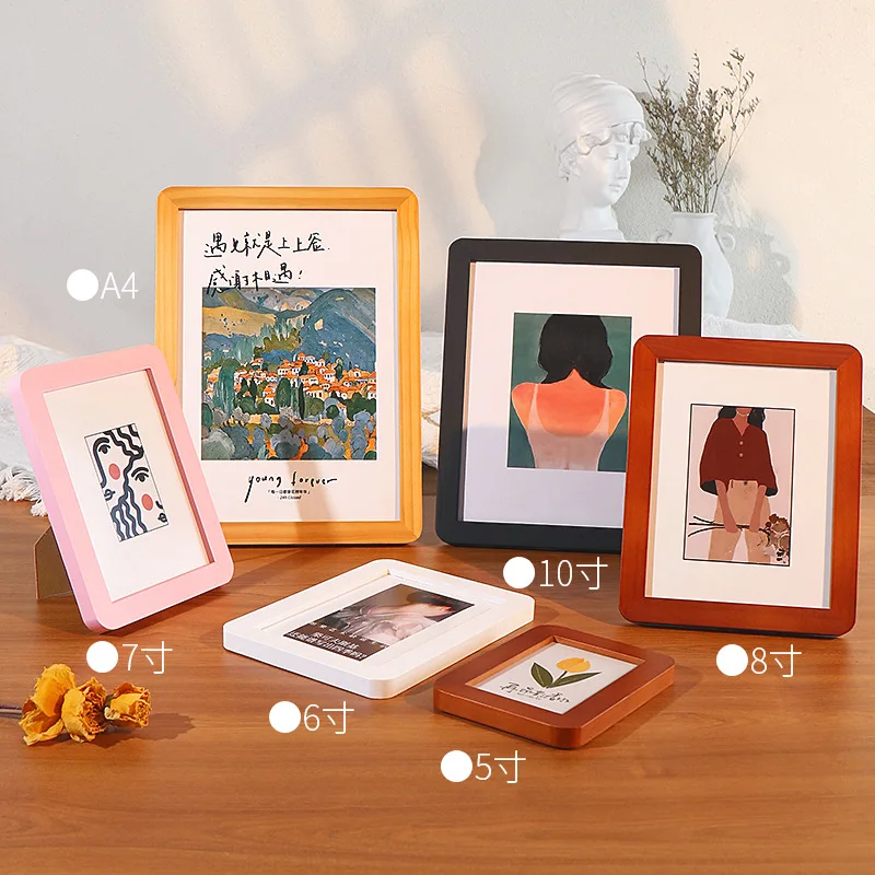 Moldura de madeira colorida, molduras para fotos de casamento, moldura criativa para decoração de mesa de fotos e acessórios