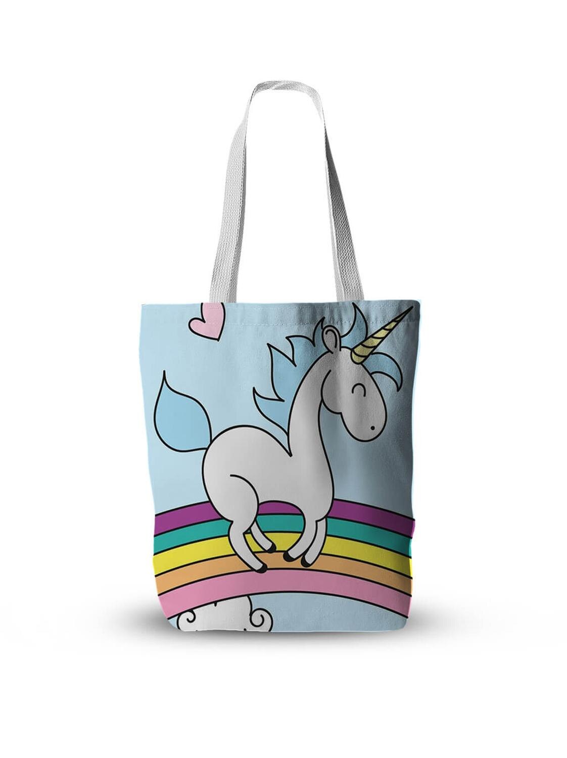 Women Handbags Cute Unicorn Print Handbags Can One Shoulder Shopping Bag Portable Folding Outdoor Beach: Style4