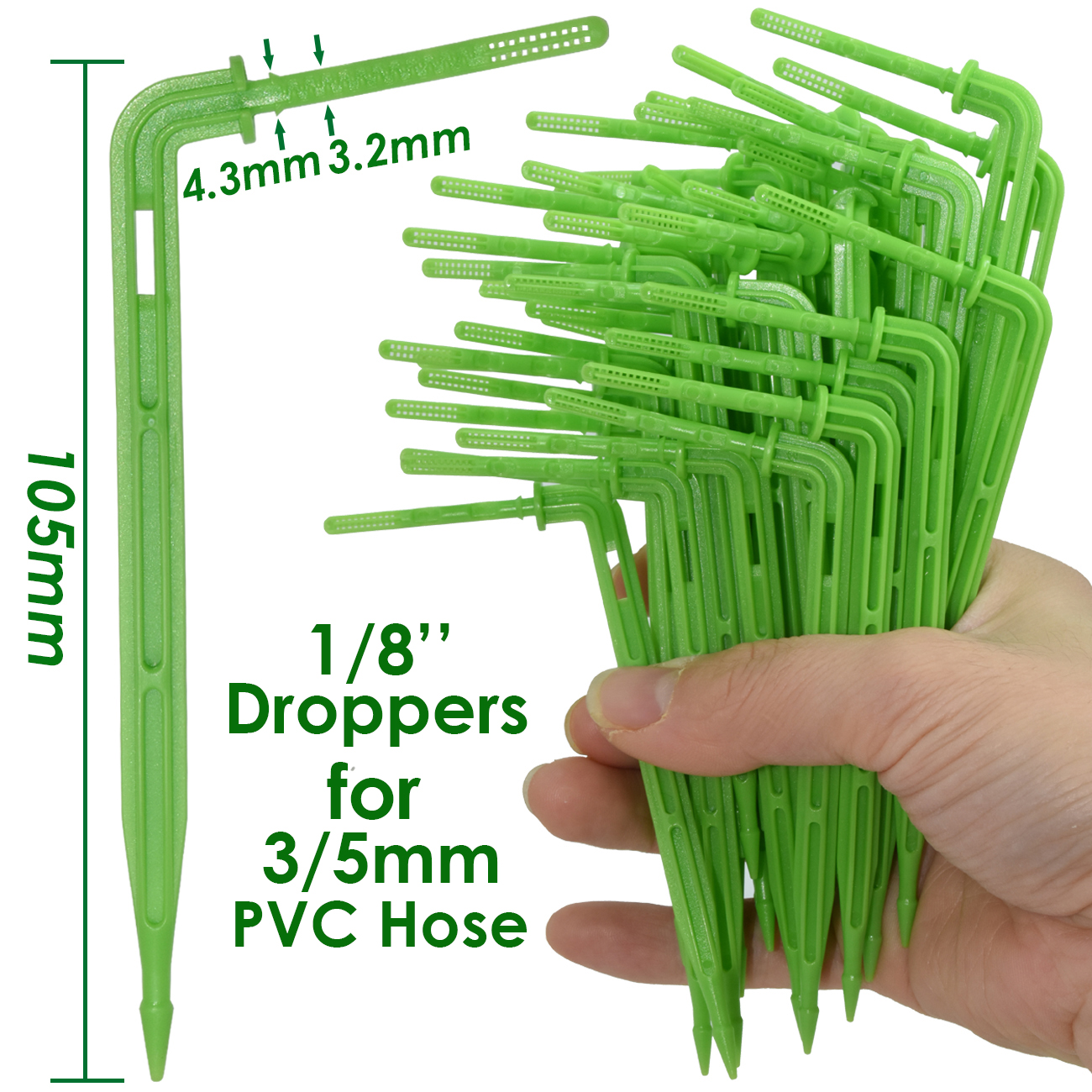 Sprycle Greenhouse 2L/H 4-Way Drip Irrigation 2-Way 3/5mm Garden Automatic Watering System Dripper Kit DIY for Pot Plant Bonsai