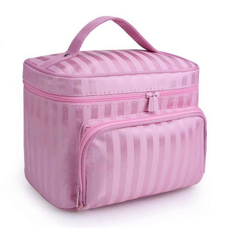 Make Up Bag Women Cosmetic Bag for Cosmetics Travel Organizer Toiletry kit female Makeup Bag and cases Large Toilet Necessaire: TW-Pink