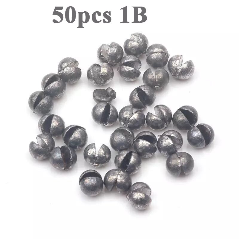 50pcs Round Split Shot Sinker Removable Fishing Weight Sinkers 1B-6B Fishing Accessories Equipment: 1B