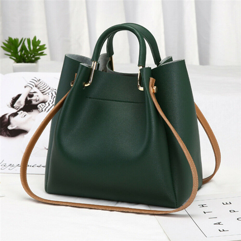 Frauen Dame Handtasche Schulter Taschen Tote Handtasche Leder Messenger Hobo Bag Satchel: Grün