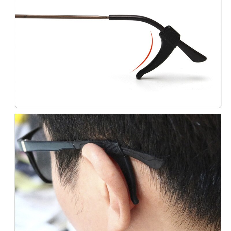 Crochet d'oreille antidérapant à la pour lunettes, accessoires pour lunettes, poignée en Silicone, pointe de la tempe, poignée pour lunettes