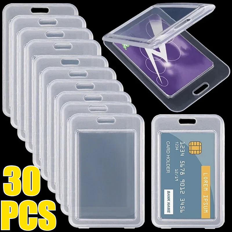 3-30 st vattentäta transparenta kortfodral styv plast busskortshållare företag kreditkort bank id-kortsfodral skyddar