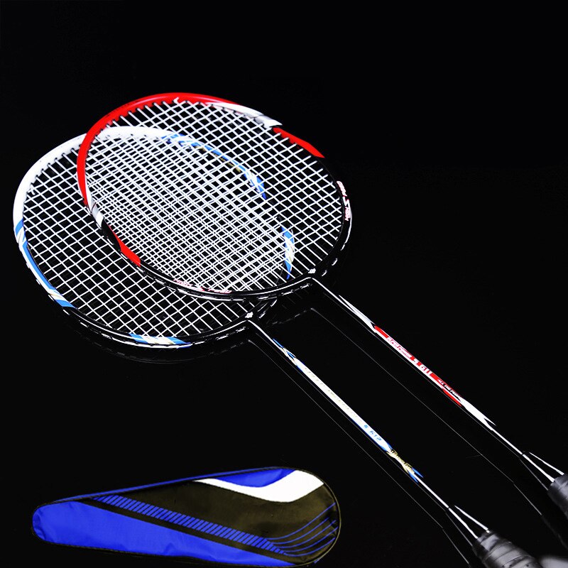 Competition Badminton Rackets Kit Two Offensive Full Carbon Fiber Padel Sport Racquettes G4 Rod Racquets With Bag