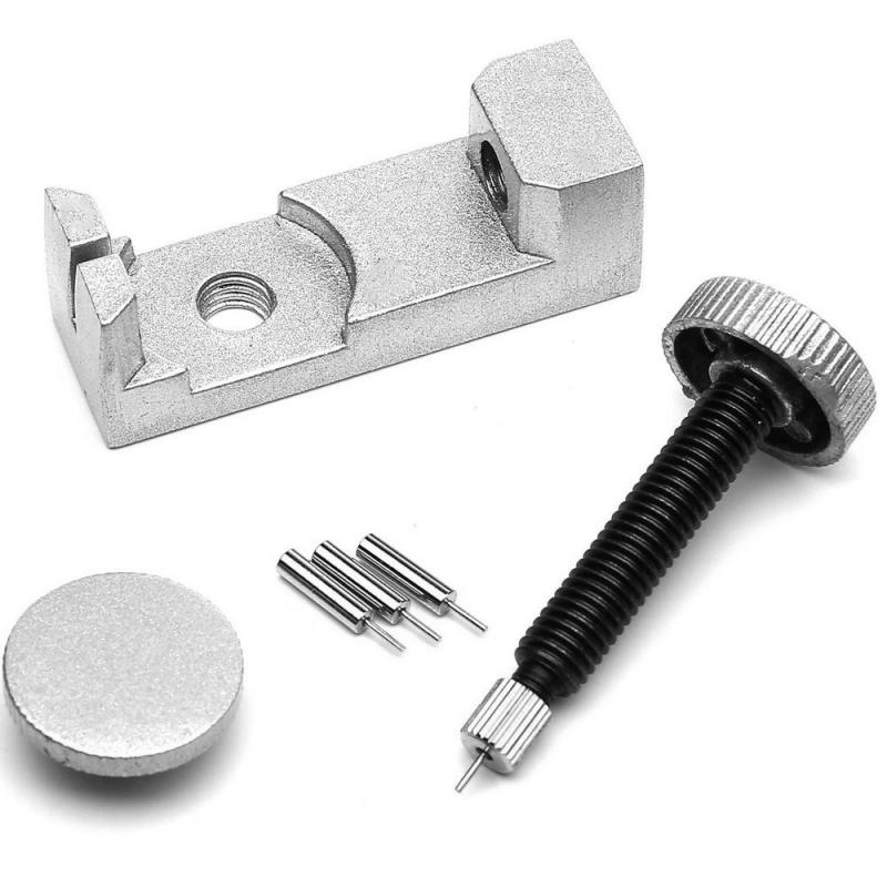 Klokke reparasjonsverktøysett klokkebånd og armbåndsfjerner justerbar med metall 3 pinner for urmaker