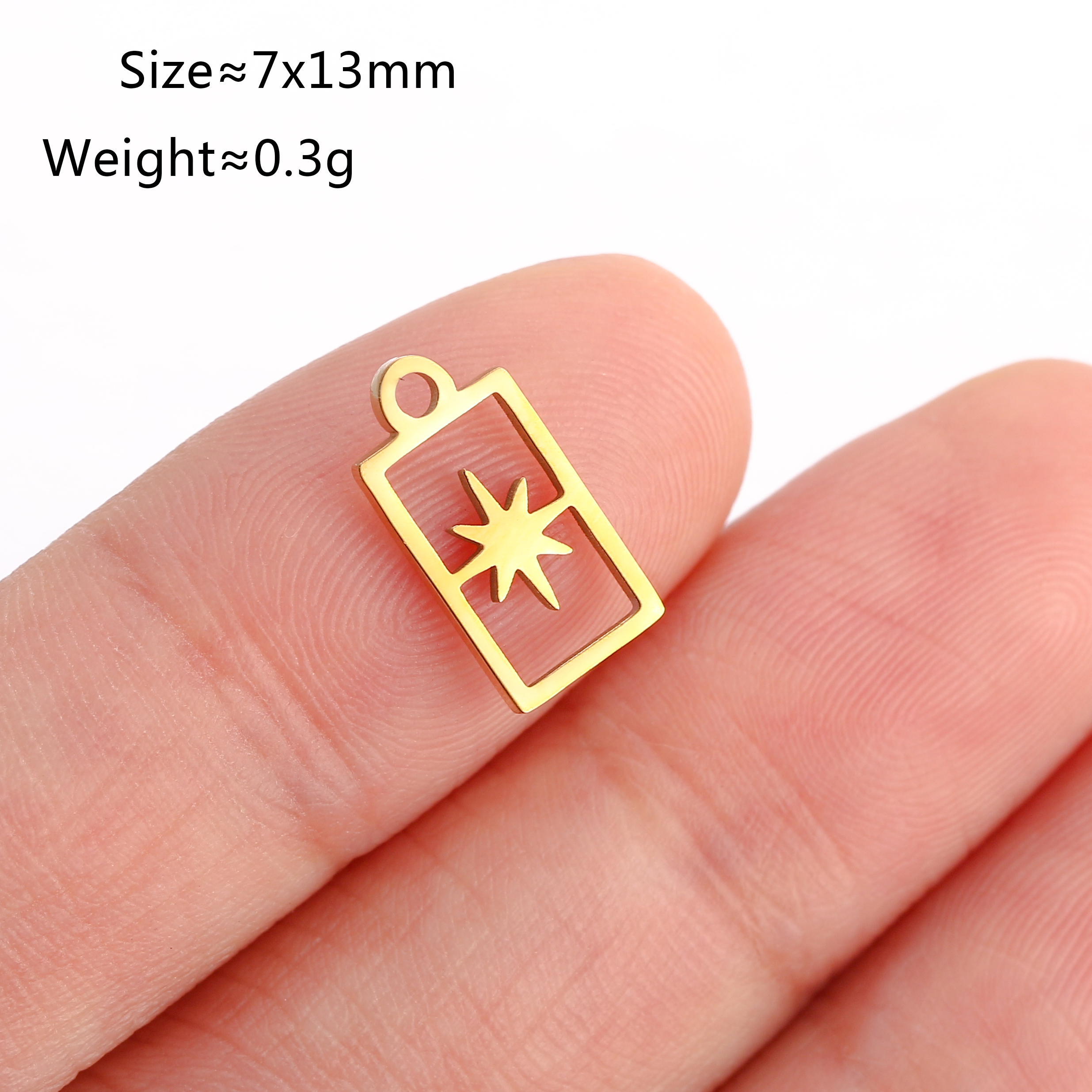 Lote de 5 unidades de Mini dijes de estrella Celestial, colgante de pentagrama/estral/Meteor/luna de acero inoxidable DIY para pendientes, pulseras, fabricación de joyas