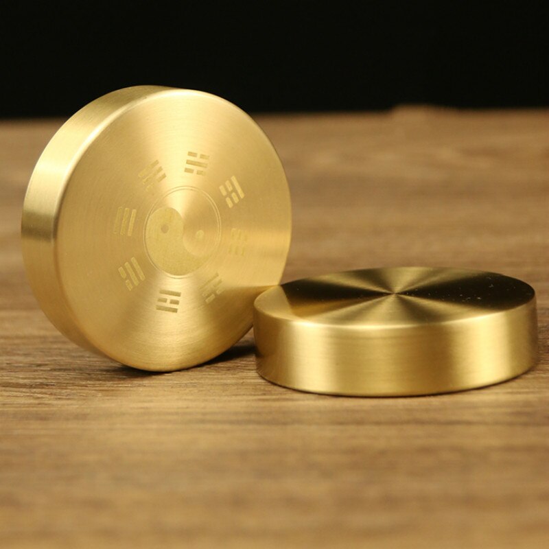 Draagbare Chinese Gossip Messing Papier Gewicht Ronde Presse-papier Metalen Chinese Brush Pen Schilderen Papier Gewicht Metalen Decoratie