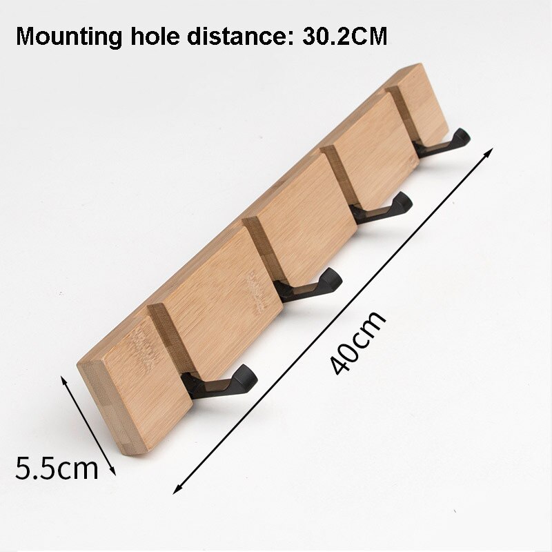 Porte-manteau à crochets modernes, support de vêtements, crochet caché, cintre mural, décoration de maison, accessoires, porte-manteau: Wood 4 hooks