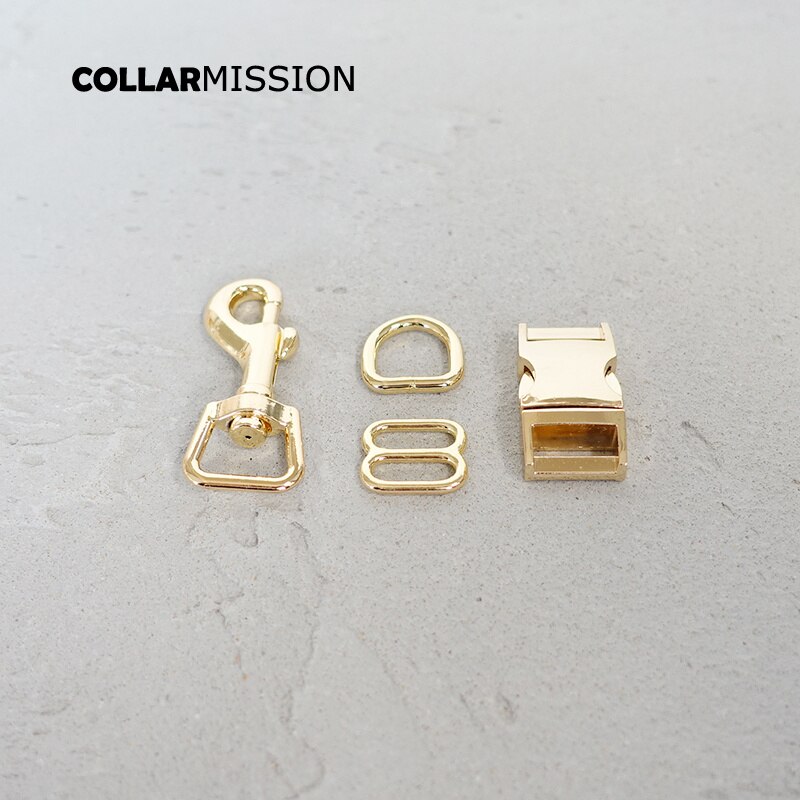 (metallspänne+justeringsspänne+d -ring+metallhundspänne/set) diy hundhalsband 15mm webbing sytillbehör pläterat spänne 4 slag