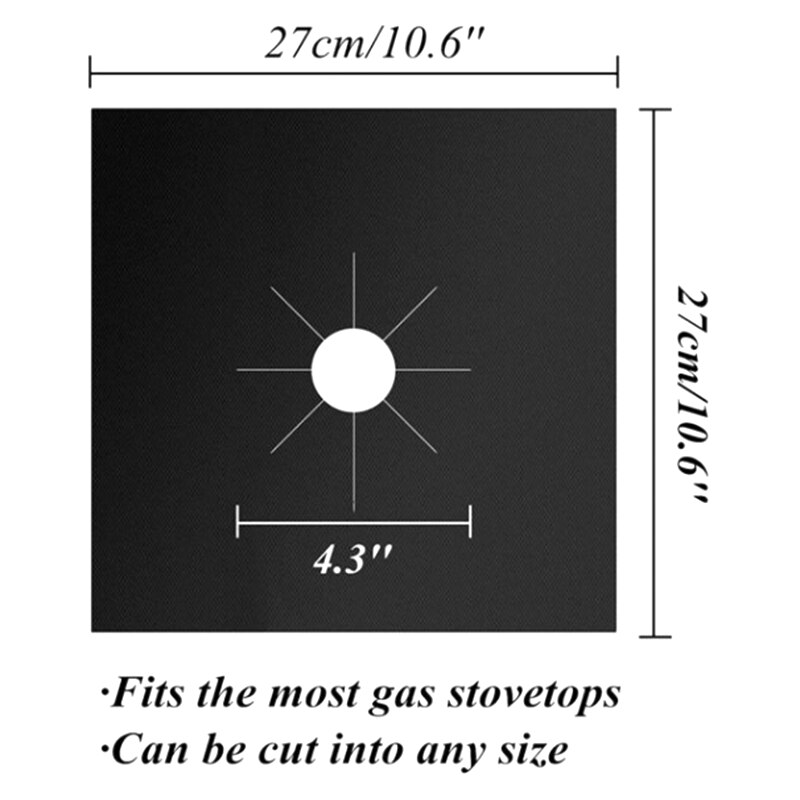 16Pcs Gas Hob Range Protectors Stovetop Burner Protector Liner Cover Cleaners Cooker Covers Reusable Gas Stove Mats