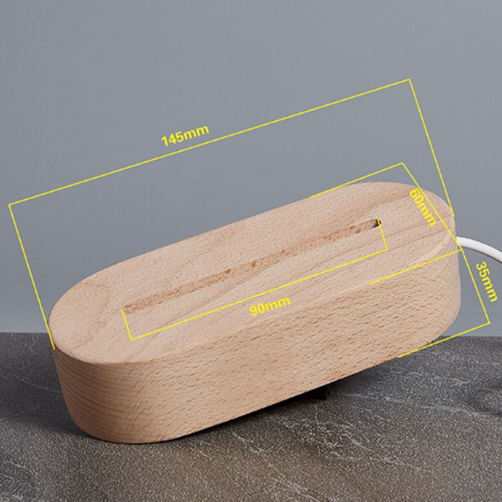 Romantic 3D Lamp Holder Wood Lamp Base Night Light Wedding Decor Lighting Fixture for Acrylic Modern USB Charging Home