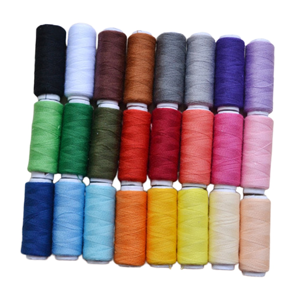 Overlocker Thread (24 Pcs) - 24 Colors Polyester Thread Set for Overlock, Embroidery, Quilting, Sewing