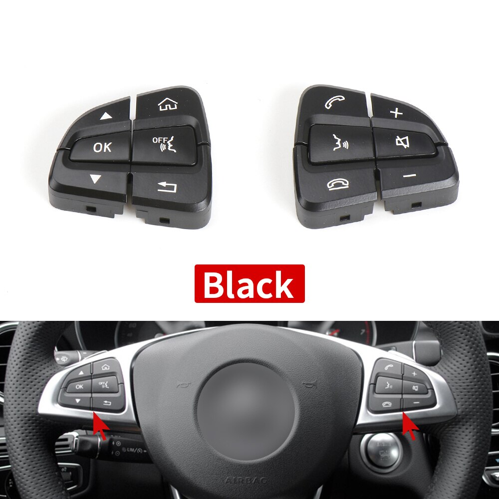 Voor Benz Glc C Klasse Stuurwiel Schakelaar Knoppen Auto Multifunctionele Schakelaar Knoppen Voor Mercedes W205 W253 C180 c200 GLC300: Black