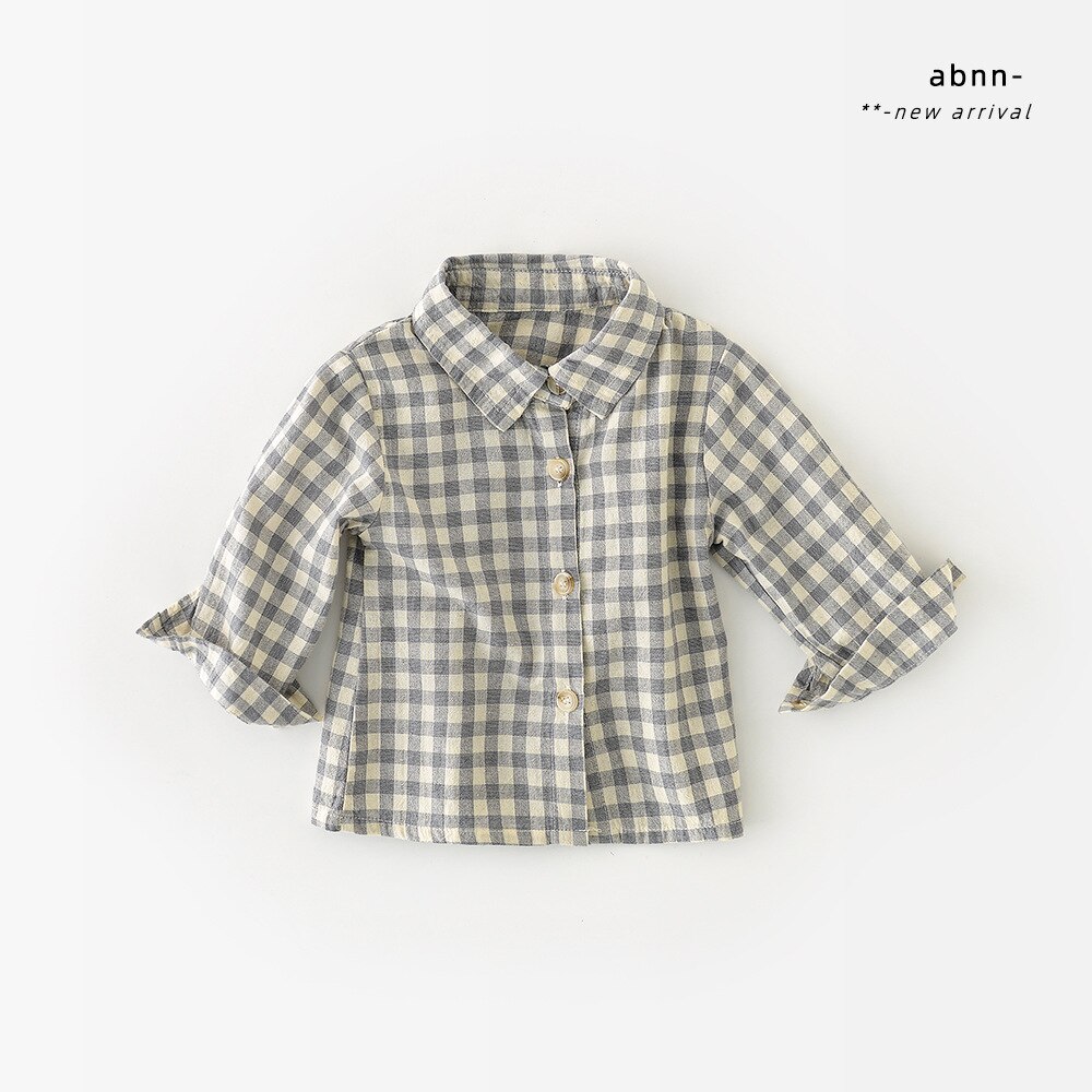 Baby Jongen Plaid Lange Mouwen Baby Girl Shirt Blouse Jongens Plaid Outfit Baby Meisje Lange Mouwen Tops