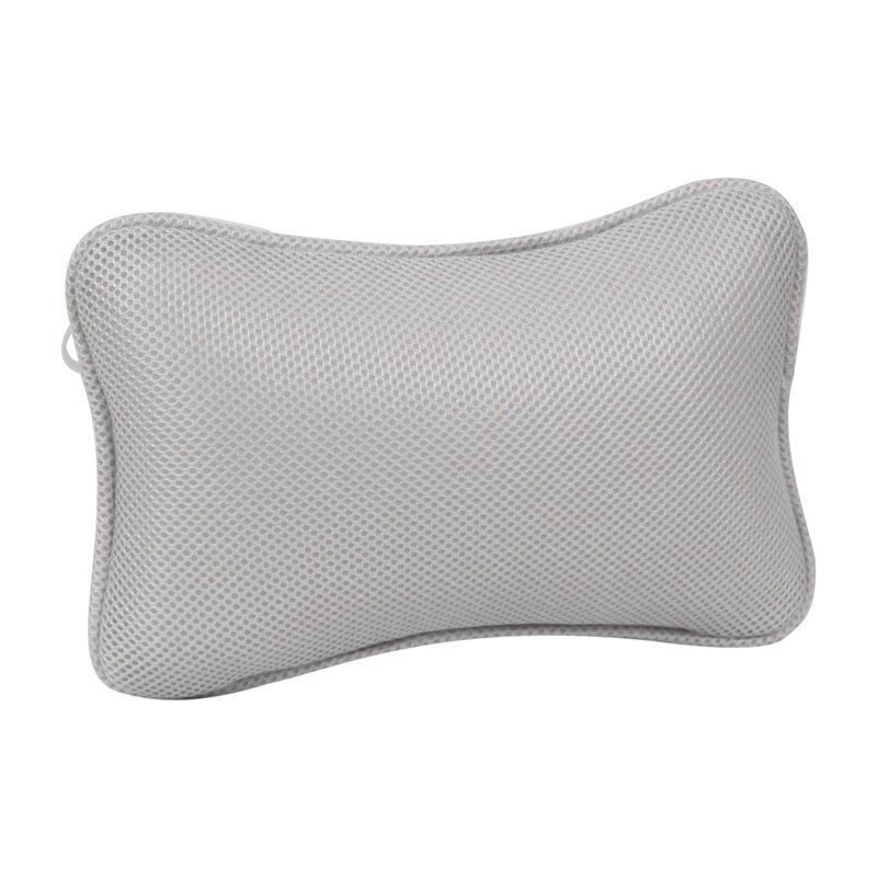 Best 3D Mesh Spa Bathtub Headrest Pillow with Suction Cups Non-Slip Cushion Bath Tub Spa Pillow for Neck Back Bathroom: Gray