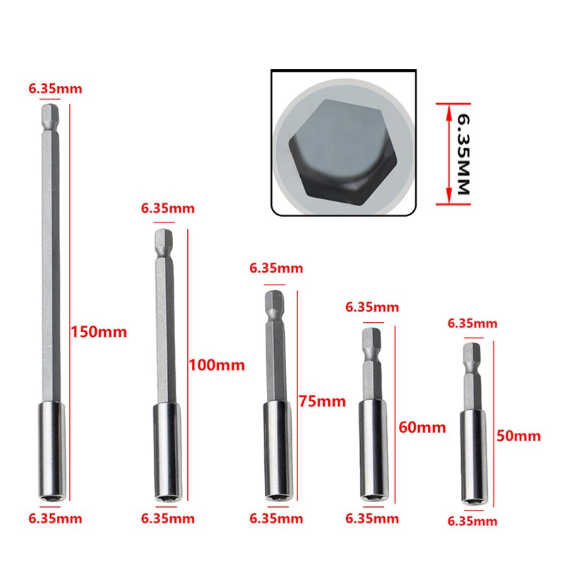 Inner hexagon batten head extension rod Extension Bit Set 1/4" Hex Rod Long Handle Shank Magnetic Screwdriver Bit Hand Tools