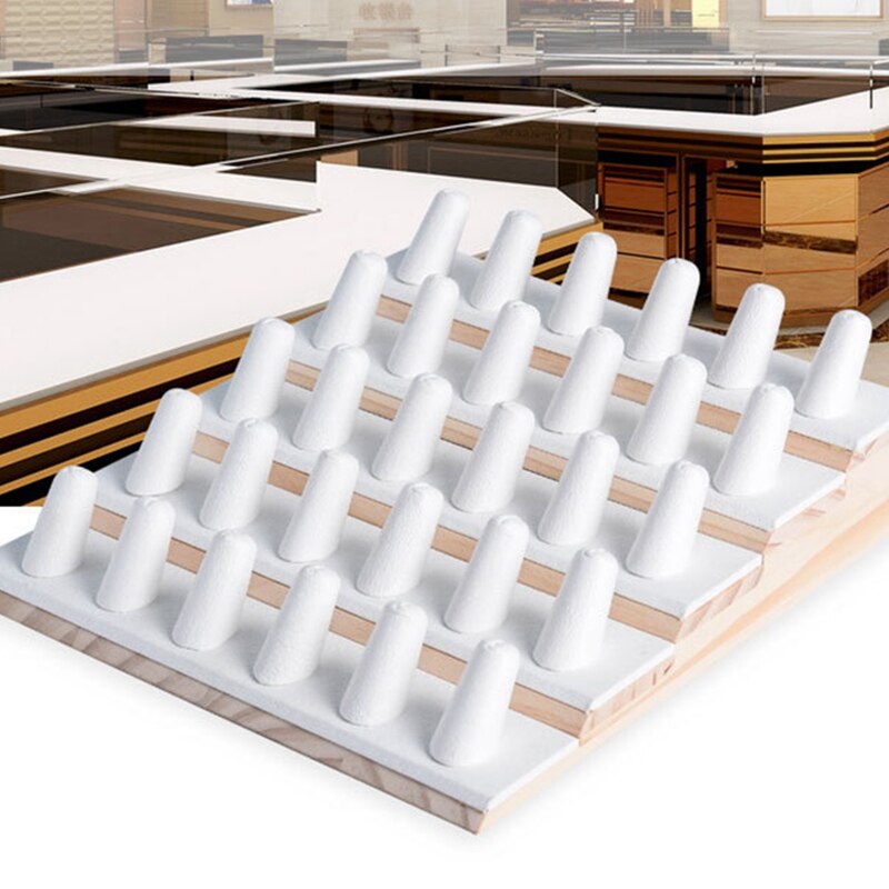 Blanc PU doigt anneau vitrine d'affichage support organisateur bijoux stockage compteur