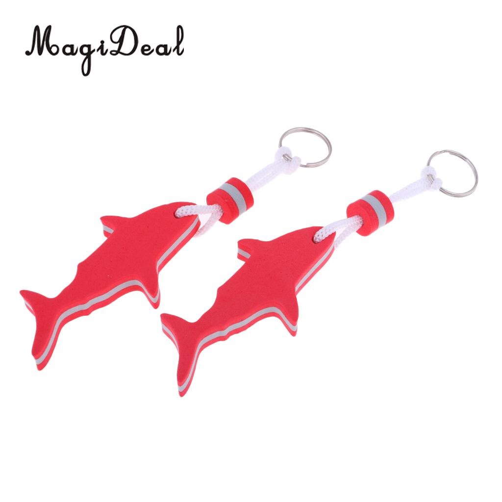 MagiDeal 2 Pezzi Marine A Forma di Squalo EVA Galleggiante Portachiavi Portachiavi Chiave di Acqua Galleggiante per Radting Surf Accessori Barca A Remi: Red