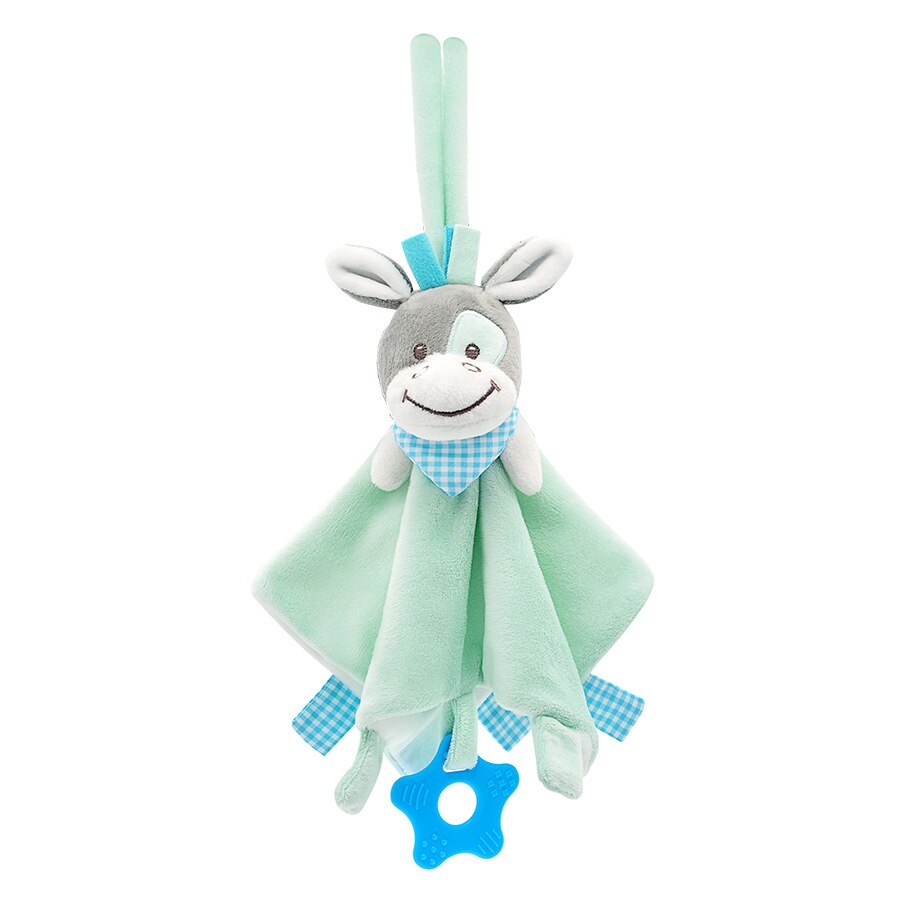 Soft Appease Towel Baby Toys Soothe Reassure Sleeping Animal Blankie Rattles comforter plush Bebes Toys Doll baby towels newborn: donkey