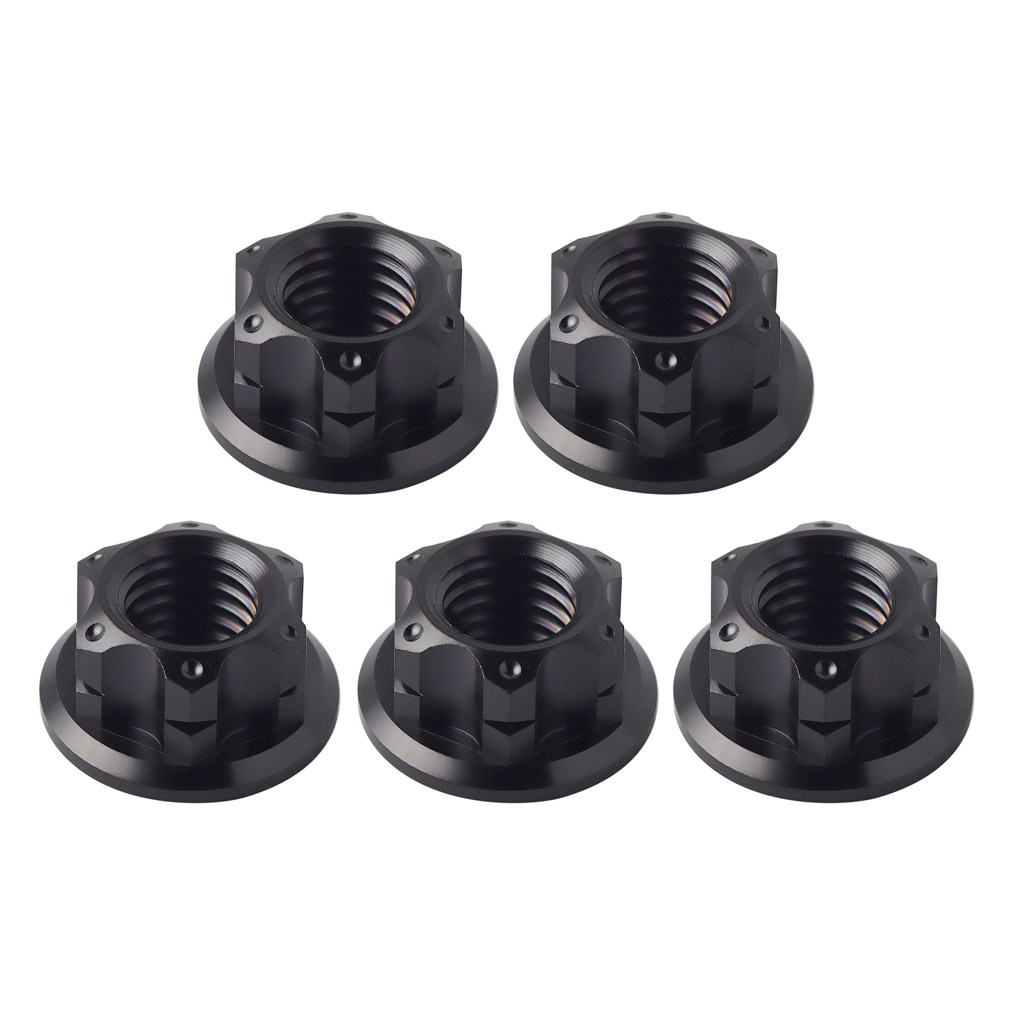 XMSJ M6 M8 M10 M12 Hex Hexagon Flange Titanium Nuts Rear Axle Lock Nut for Bike Motorcycle Fastener Titanium Hex Flange Nuts: M42 / Gold