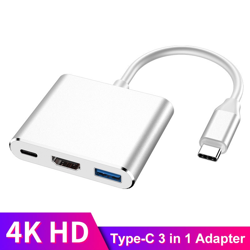 Usb C Hdmi Type C Hdmi Mac 3.1 Converter Adapter Usb Hub Type C Naar Hdmi/Usb 3.0/type-C Aluminium Voor Apple Macbook Adapter