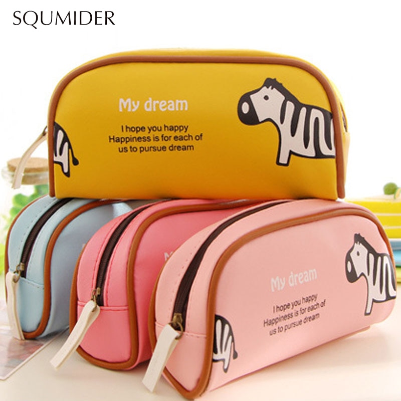 Estuche de lápices de animales para niñas y niños, bolso pluma dibujos , bolsa con cremallera de gran capacidad, suministros de papelería escolar