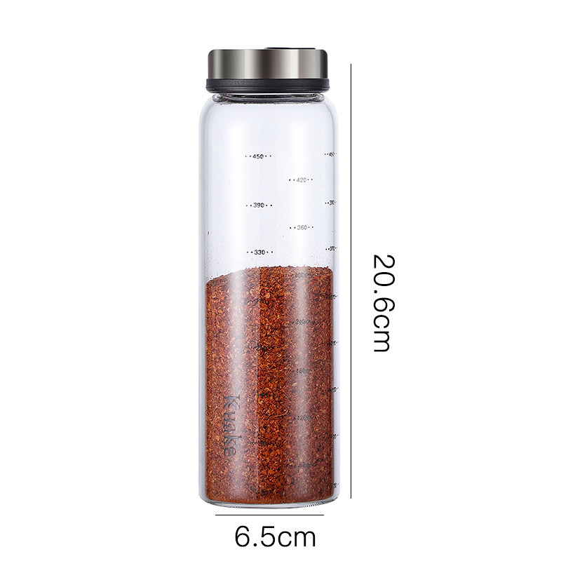 Holaroom High Borosilicate Glass Seasoning Can Salt Sesame Solid Condiment Seal Bottle Pepper Spice Shaker With Rotary ZM919