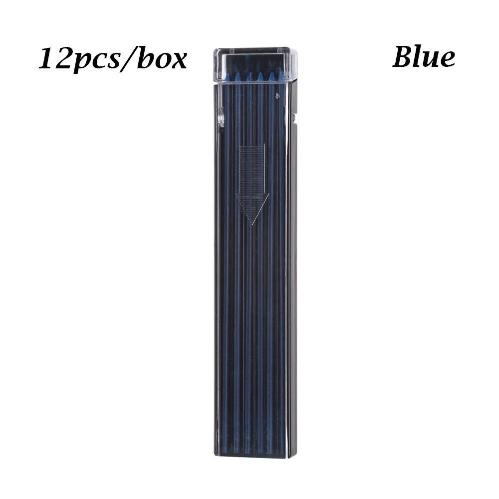 12 PCs/Box Thick 2B Coloured Pencil Lead 2mm Mechanical Pencil Lead Refill Art Sketch Drawing Tools Smooth Automatic Pen Refill: Blue