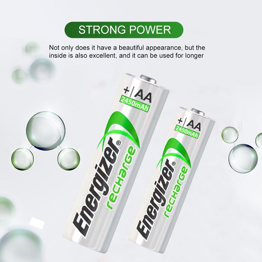 4PCS Energizer Original AA NI-MH Rechargeable Battery For Electric Toy Camera Wireless Mouse 1.2V 2450mAh Pre-charged AA Bateria