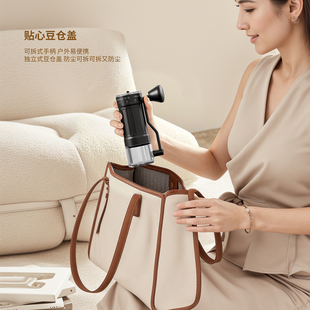 mini manuell kaffekvern med , 40 justerbare innstillinger, bærbar håndkvern med 30g kapasiteter, konisk kvern til espresso, helvete over,