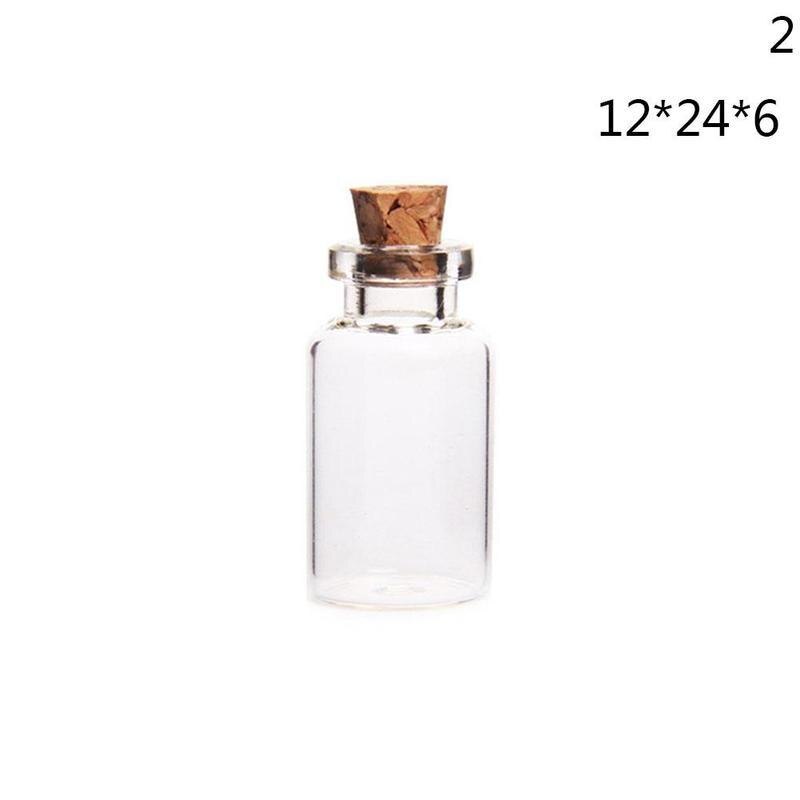 10pcs/lot Mini Small Tiny Clear Cork Stopper Glass Bottles Vials Decoration Kit Mini Glass Bottles With Corks: B