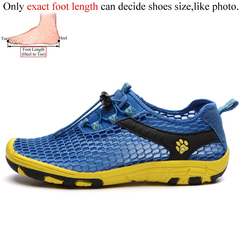 Letnie damskie oddychające odkryte buty z siatki do chodzenia w wodzie kobieta brodząc brodząc w górę trampki wodne Aquashoes: Blue / China 41