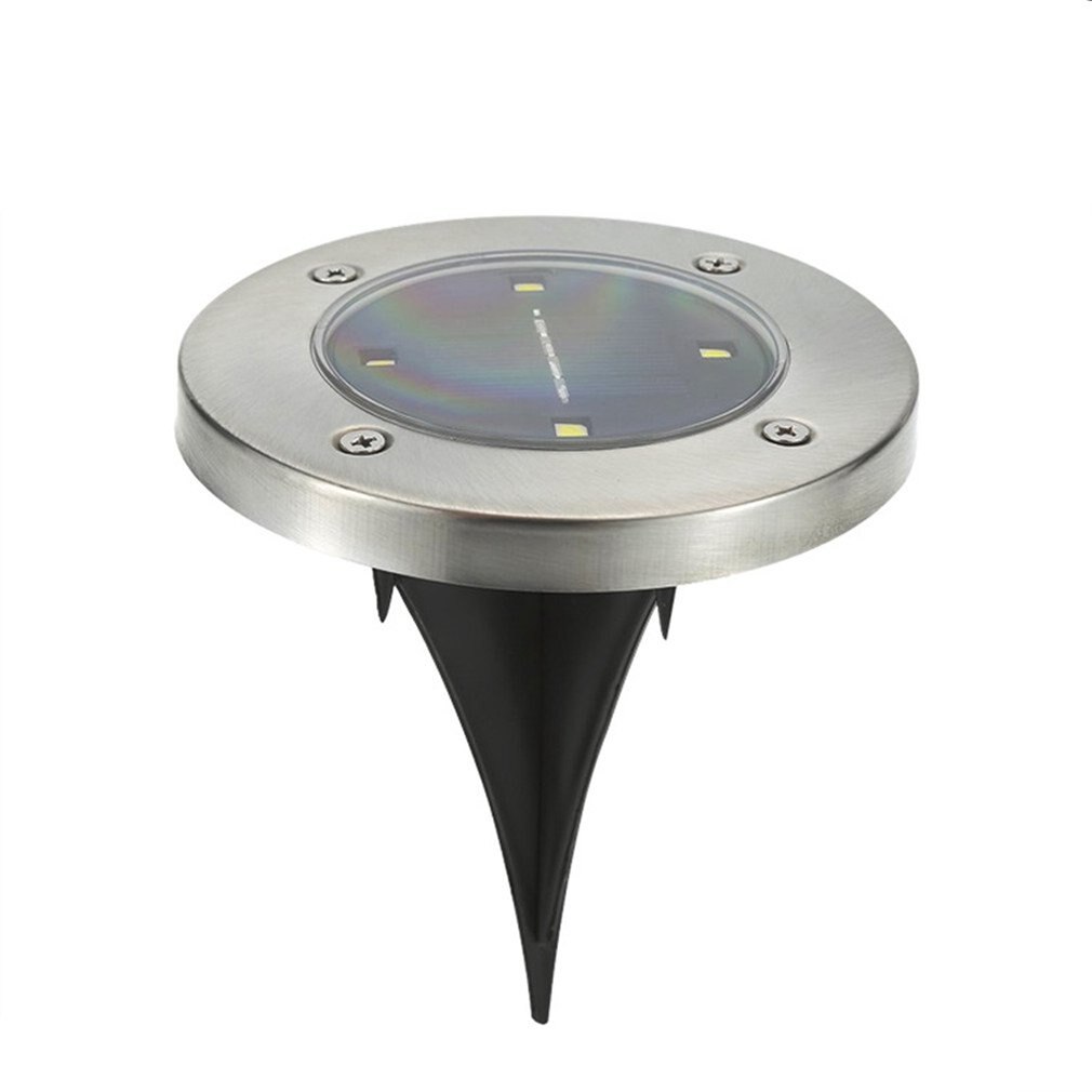 Foco solar de suelo para exteriores, iluminación LED empotrable de suelo para jardines y caminos con luz blanca cálida: Warm light(4LED)