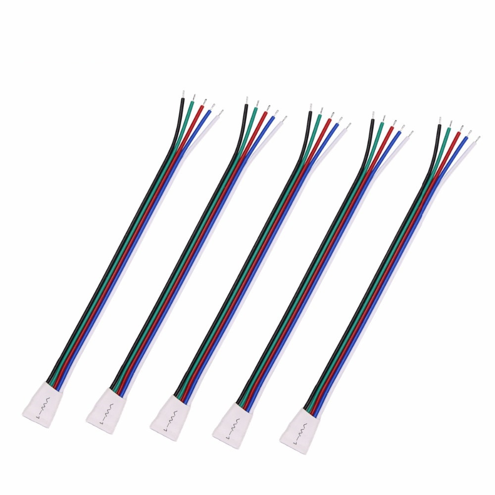 4 pin 5 pin rgb rgbw led strip kontakt fri svetsning för smd 5050 flexibla lampor neon tejp 5 st/lot