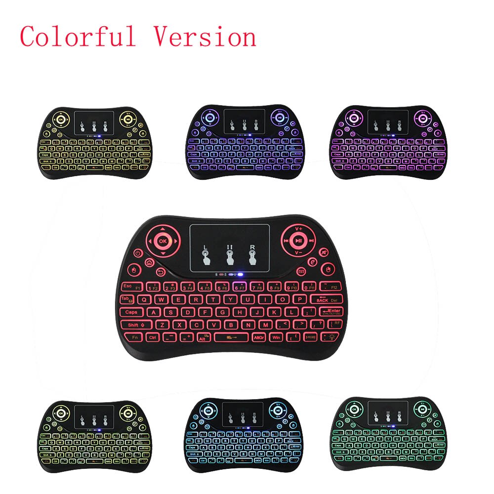 2.4GHz Mini Wireless Keyboard with Touchpad T2 Air Mouse English Version Handheld for Android TV BOX PC Xgimi H1S Projector: Colorful Version