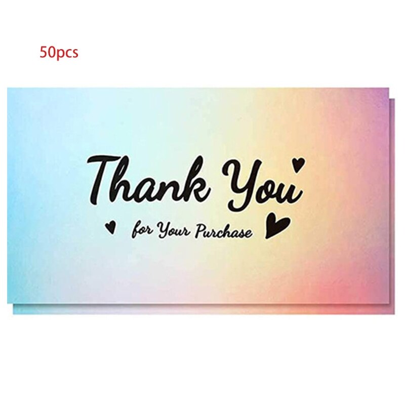 50pcs Heart Great Taste Thank You Card Thanks Greeting Card Appreciation Cardstock for Sellers Shop: 11