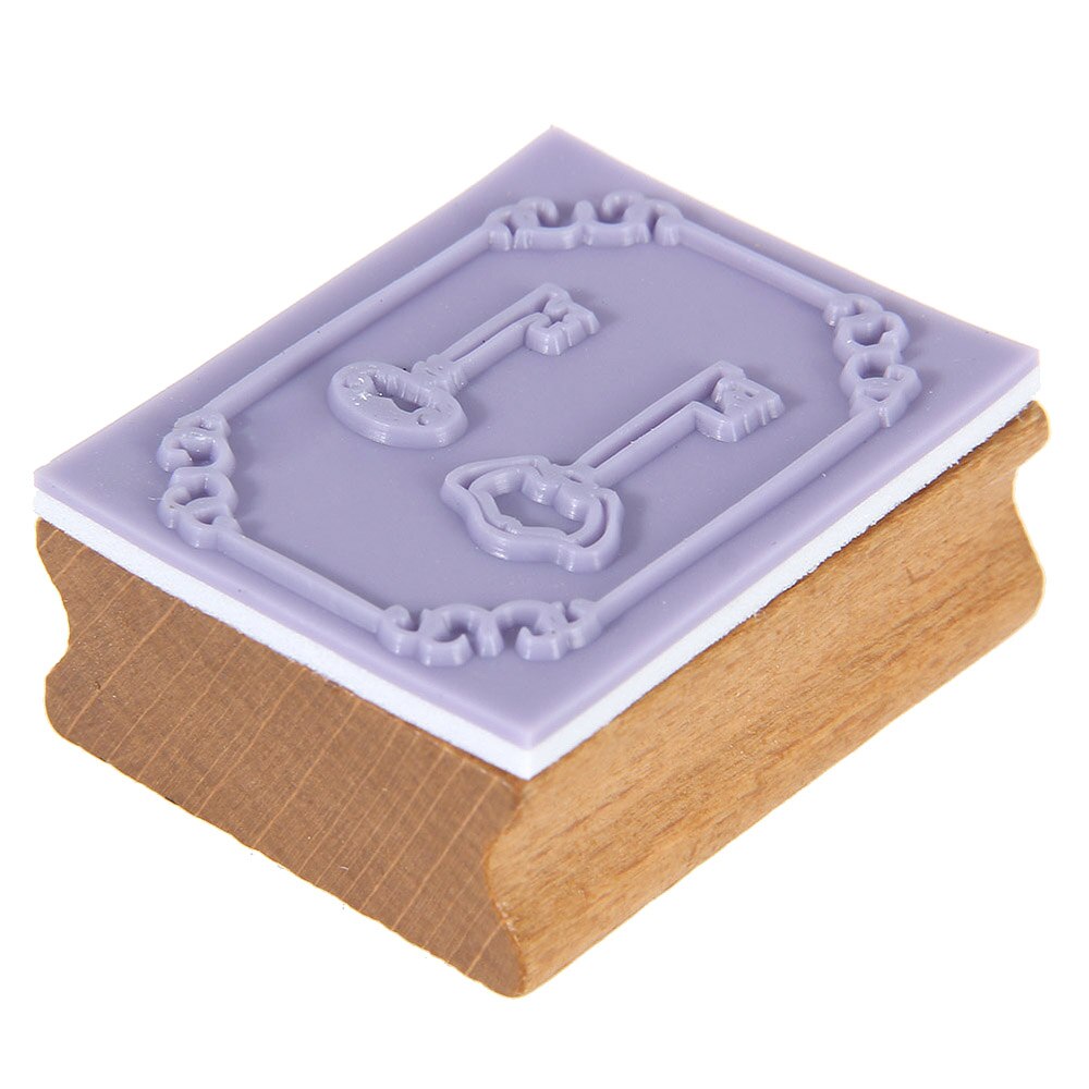 Trästämplar happy time style gummistämpel set dagbok järn box & diy 1 st