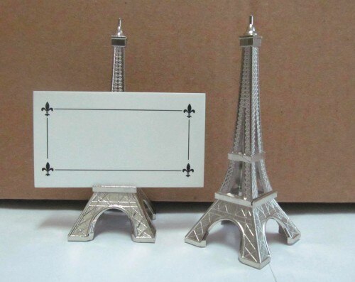 (30 unids/lote) portatarjetas DE BODA francesa y decoraciones para fiestas, Torre Eiffel, con tarjeta para invitados de boda romántica: Default Title