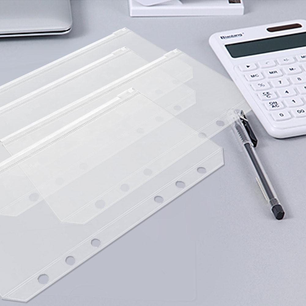 A5/a6/a7 3 pçs solta folha anel binder pasta solta folha saco pasta bolsos convenientes para 6-anel caderno impermeável proteger
