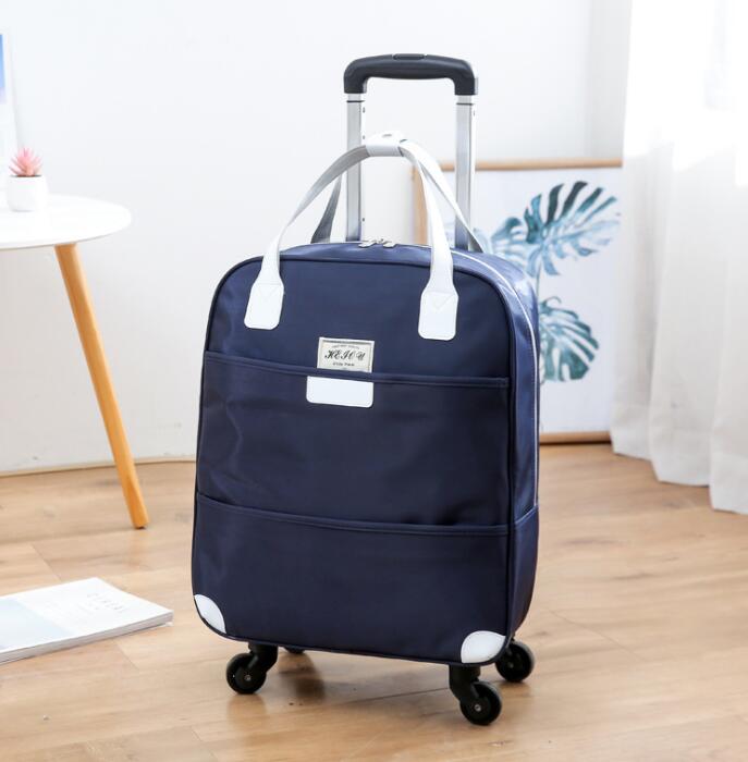 women travel trolley bag Travel Luggage Bag carry on handluggage bag Travel bag with wheel travel hand luggage bags travel bags: 20 inch dark blue