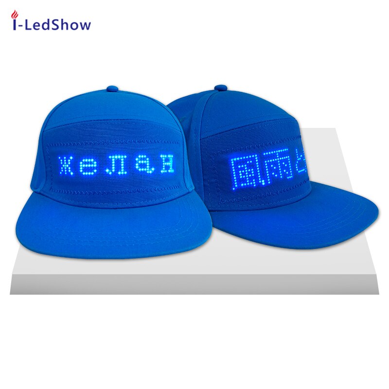 Iledshow Led Usb Oplaadbare Led Lichtgevende Cap Led Light Digitale Scrolling Bericht Led Hoeden