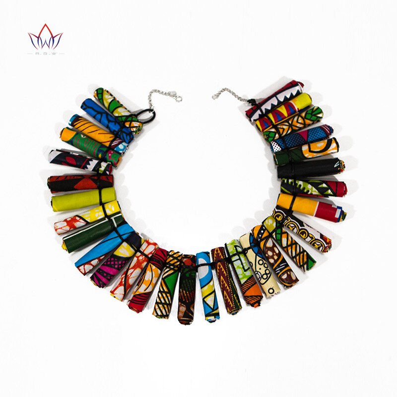 Unieke Afrikaanse Vrouwen Sieraden Pure Handgemaakte Statement Ketting Afrika Gedrukt Wax Stof Accessoires Kettingen WYA30