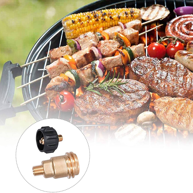 QCC1 Acme Nut Propane Gas Fitting Adapter, Brass Quick Connect Propane Adapter with 1/4 Inch Male Pipe Thread